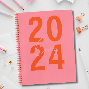 Modern Einfach Jahr + Name  Notizbuch