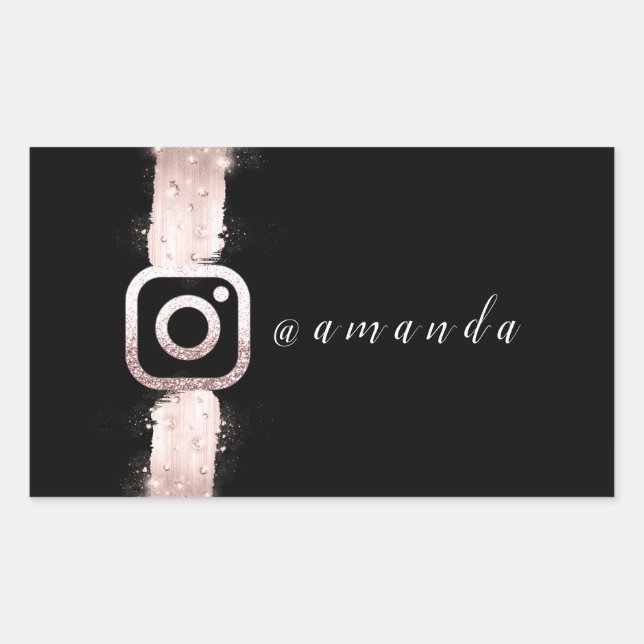 Modern, einfach Makeup Name Instagra Logo Rechteckiger Aufkleber (Vorderseite)