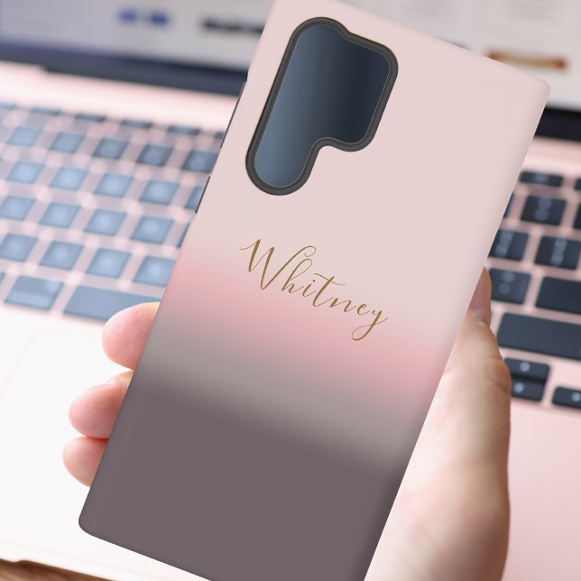 Modern, einfach rosa, Lila und goldfarben Samsung Galaxy Hülle (Von Creator hochgeladen)