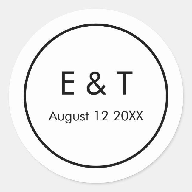 Modern einfach runder aufkleber (Vorderseite)