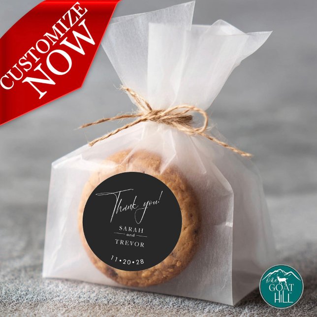 Modern einfach, schwarz und weiß runder aufkleber (Von Creator hochgeladen)