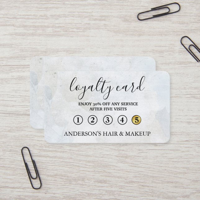 Modern Einfache elegante Typografie Loyalty Card Visitenkarte (Vorderseite/Rückseite Beispiel)