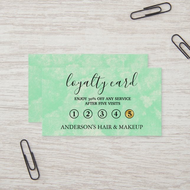 Modern Einfache, elegante Typografie Loyalty Card Visitenkarte (Vorderseite/Rückseite Beispiel)