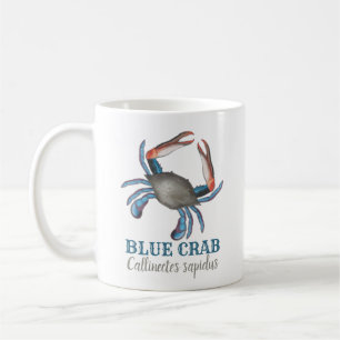 Modern Einfache Nautic Blue Crab Elegante Niedlich Kaffeetasse