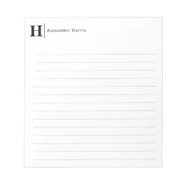 Modern einfache Split Line Business Monogram Black Notizblock