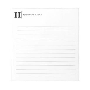 Modern einfache Split Line Business Monogram Black Notizblock