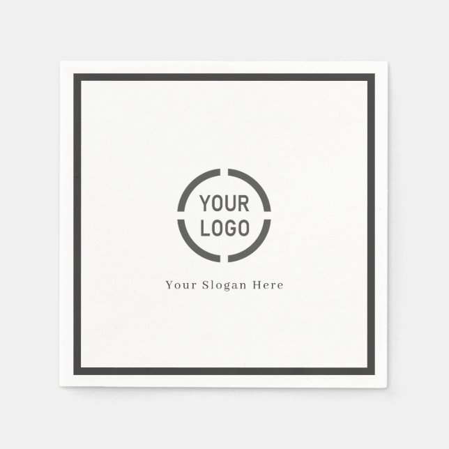 Modern einfaches Firmenlogo für Holzkohle Serviette (Vorderseite)