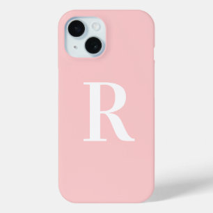Modern einfaches Monogramm Rosa Case-Mate iPhone Hülle