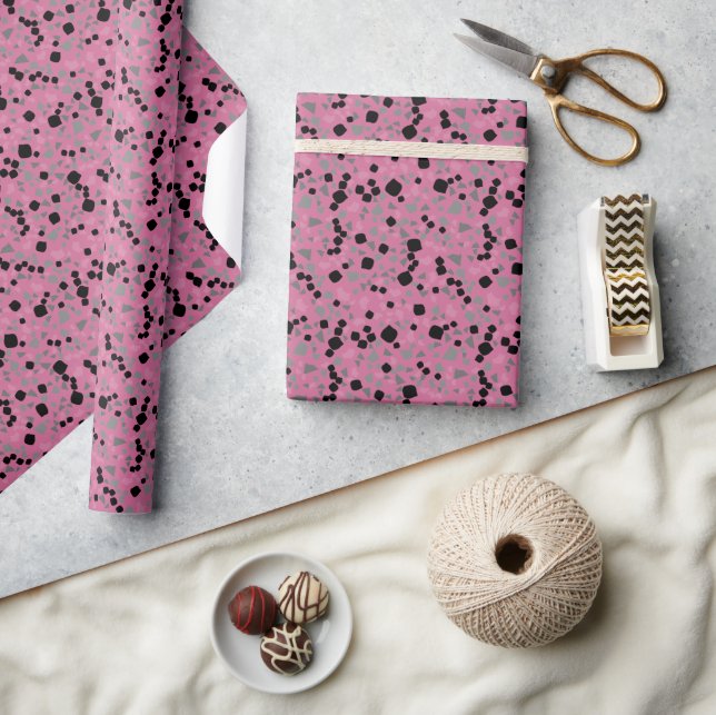 Modern einfaches rosa Terrazzo Wrapping Paper Geschenkpapier (Basteln)