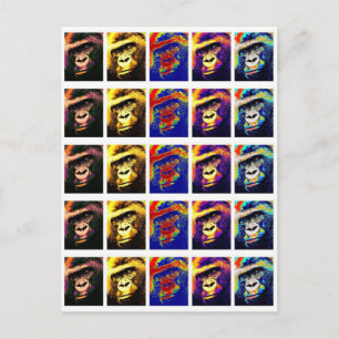 Modern eingerichtete Pop Chic Gorillas Postkarte