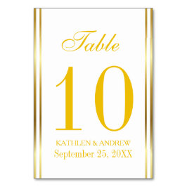 Modern Elegance Gold Table Number Seating  Tischnummer