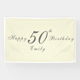  Modern Elegant 50th Birthday Party Banner