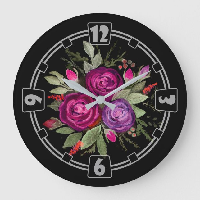 Modern, elegant, abstrakt, dekorativ, Uhr, Colo Große Wanduhr (Vorderseite)