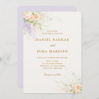 Modern Elegant Boho Wildflower Wedding Einladung