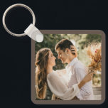 Modern Elegant Bride and Groom Wedding Photo Keych Schlüsselanhänger<br><div class="desc">Modern Elegant Bride and Groom Wedding Photo keychain</div>