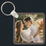 Modern Elegant Bride and Groom Wedding Photo Keych Schlüsselanhänger<br><div class="desc">Modern Elegant Bride and Groom Wedding Photo keychain</div>
