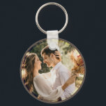 Modern Elegant Bride and Groom Wedding Photo Schlüsselanhänger<br><div class="desc">Modern Elegant Bride and Groom Wedding Photo keychain</div>