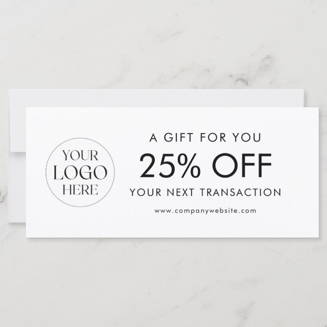 Modern Elegant Business Logo Discount Card (Rückseite)