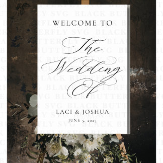 Modern Elegant Calligraphy Wedding Welcome Sign Poster