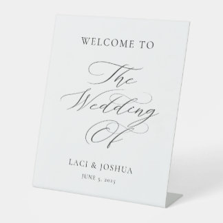Modern Elegant Calligraphy Wedding Welcome Table Sockelschild