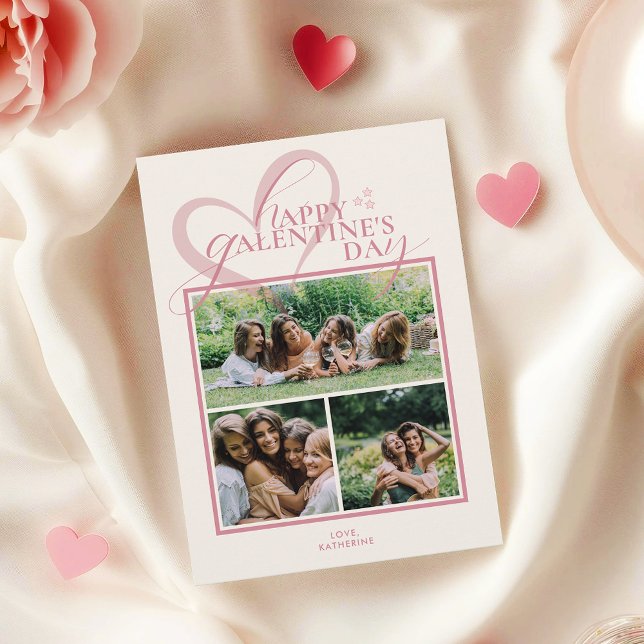 Modern Elegant Chic Photo Galentine's Day Card (Von Creator hochgeladen)