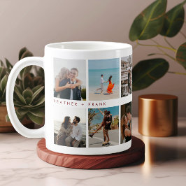 Modern Elegant Chic Script Photos Valentine's Day Kaffeetasse