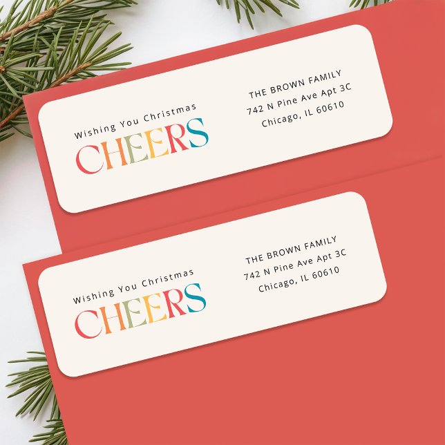 Modern Elegant Christmas Holiday  Return Address (Von Creator hochgeladen)