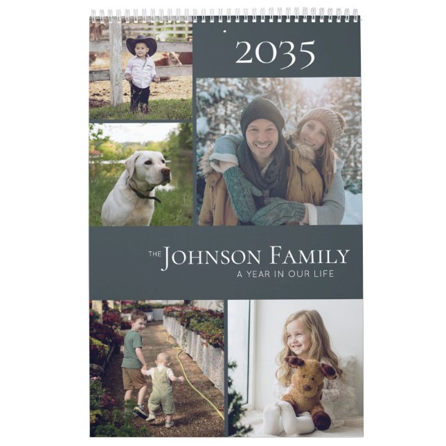Modern Elegant Color Family Photo Calendar Kalender (Titelbild)