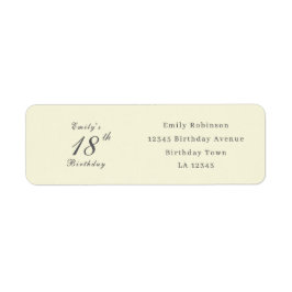 Modern Elegant Cream 18th Birthday Party Address