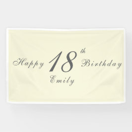 Modern Elegant Cream 18th Birthday Party Banner