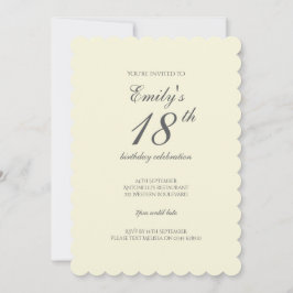 Modern Elegant Cream 18th Birthday Party Einladung