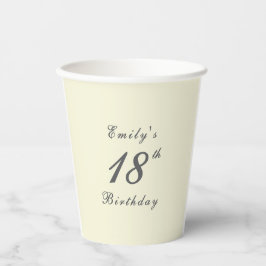 Modern Elegant Cream 18th Birthday Party Pappbecher