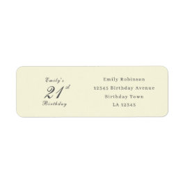 Modern Elegant Cream 21st Birthday Party Address