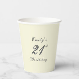 Modern Elegant Cream 21st Birthday Party Pappbecher