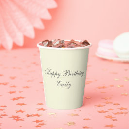 Modern Elegant Cream Birthday Party Pappbecher