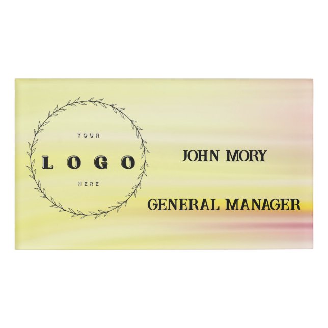 modern Elegant Custom Name Title Employee  Namenschild (Vorderseite)