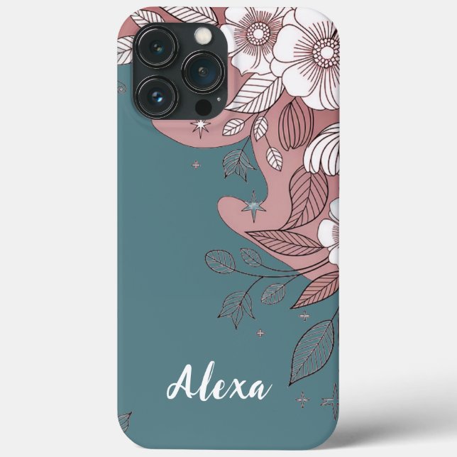 Modern elegant cute girly simple florals Case-Mate iPhone hülle (Rückseite)