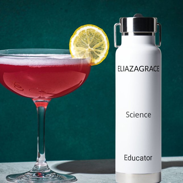 Modern Elegant Cute Minimalist Personalize Teacher Trinkflasche (Von Creator hochgeladen)