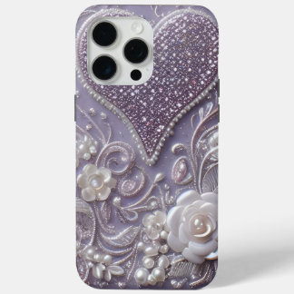 Modern elegant cute purple pearls Valentine’s Day Case-Mate iPhone Hülle