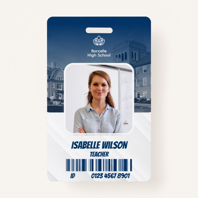Modern Elegant Employee Foto ID name Ausweis (Vorderseite)