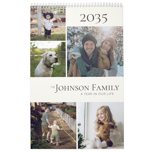 Modern Elegant Family Photo Calendar Kalender (Titelbild)