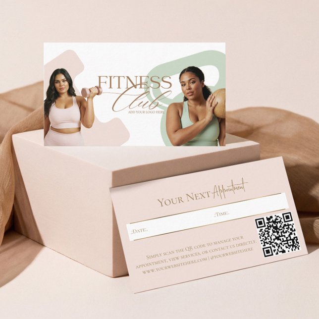 Modern Elegant Fitness Personal Trainer Photo Terminkarte (Modern Elegant Fitness Personal Trainer Photo Appointment Card)