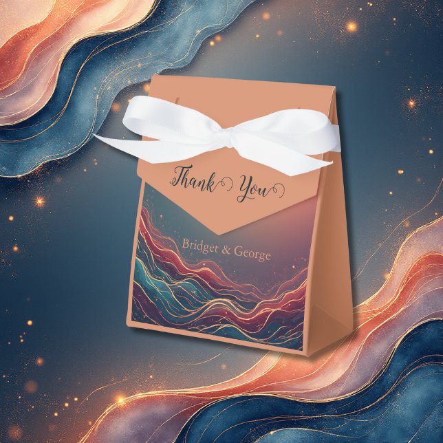 Modern Elegant Gold Marble Navy Terracotta Wedding Geschenkschachtel (Von Creator hochgeladen)