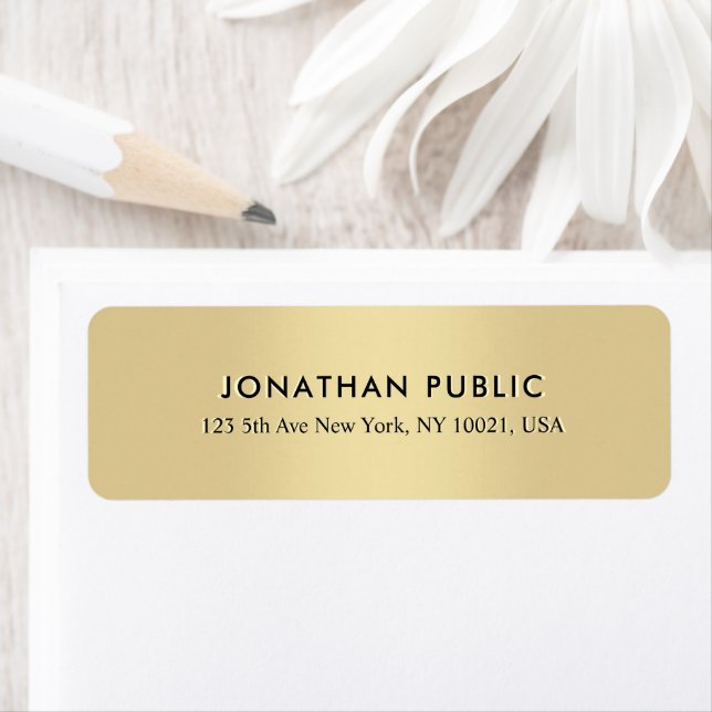 Modern Elegant Gold Template Return Address (Insitu)
