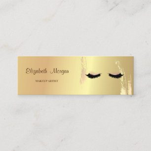 Modern Elegant, Goldener Pinselstrich, Wimpern Mini Visitenkarte