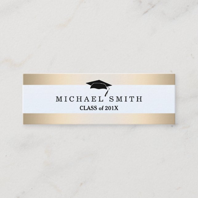 Modern Elegant Graduation Name Card Telefonnummerkarte (Vorderseite)