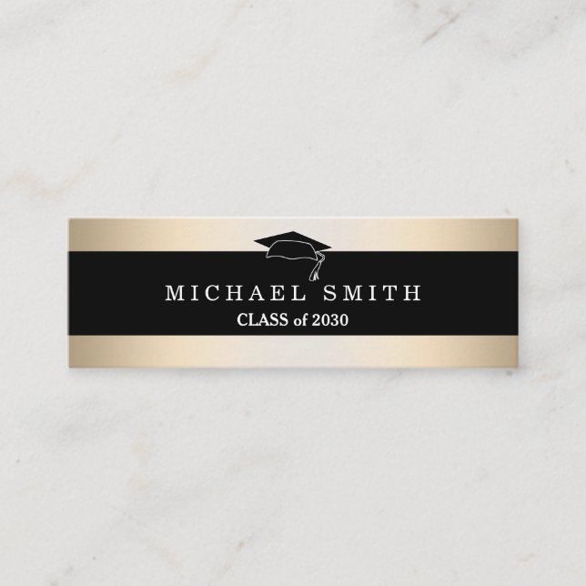 Modern Elegant Graduation Name Card Telefonnummerkarte (Vorderseite)