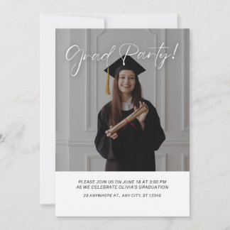 Modern Elegant Graduation Party Photo Invitation Einladung
