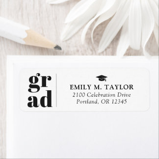 Modern Elegant Graduation Return Address