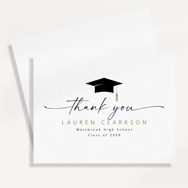 Modern Elegant Graduation Thank You Note Card Einladung (Von Creator hochgeladen)